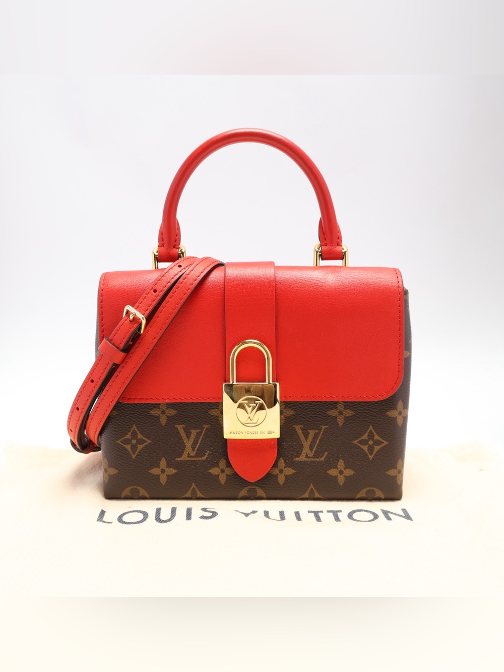 Authentic Louis Vuitton Locky Handbag Monogram Canvas with Leather BB